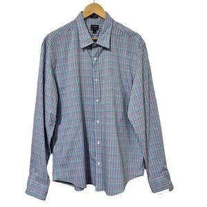 J. Crew Mens Slim‎ Untucked Flex Performance Shirt Size XL Plaid Multicolor
